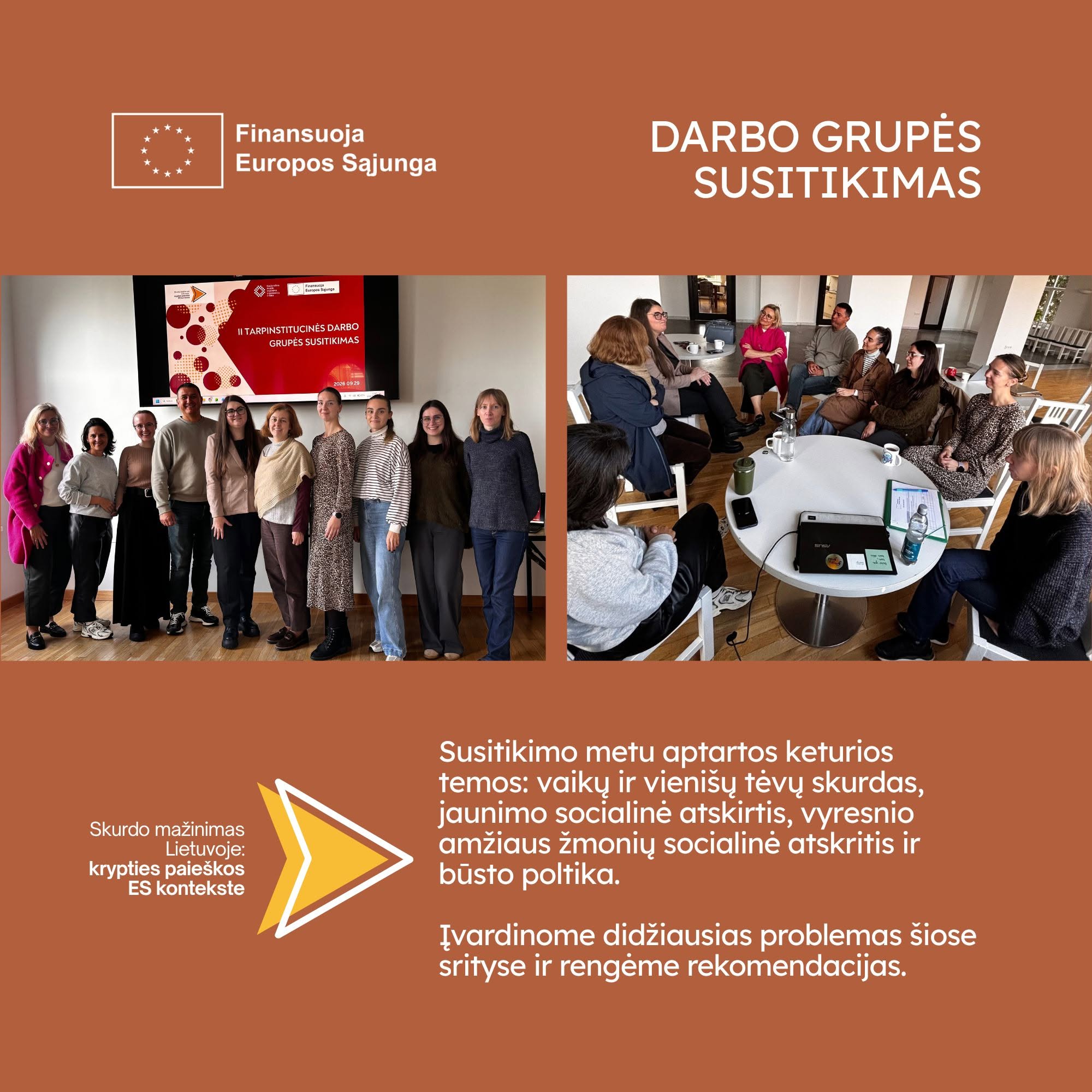 Įvyko antrasis projekto „Skurdo mažinimas Lietuvoje: krypties paieškos ES kontekste“ darbo grupės susitikimas